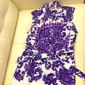 Craig Taylor Size Medium Purple Print Shirt Dress